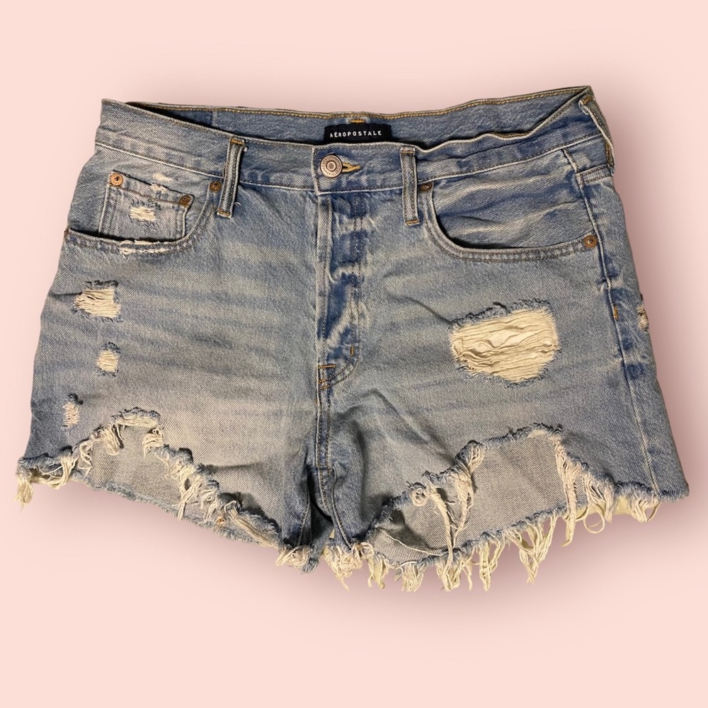 90s High-Rise Cutoff Denim Shorts - Picture 3 of 6